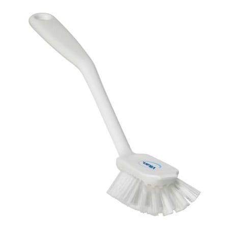 Remco Vikan Dish Brush w/ Scraper- Medium, White 42375